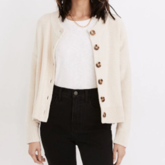 Madewell Broadway Muted Alabaster Button-up Cardigan XS - Picture 1 of 4